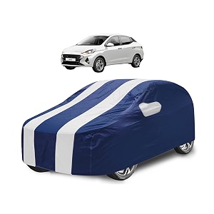 car cover compatible with aura with mirror pocket water resistant triple stitched aura car cover- navy-white