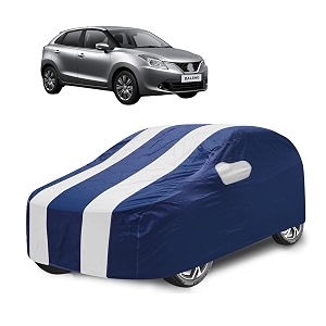 car cover compatible with baleno old with mirror pocket water resistant triple stitched baleno car cover- navy-white