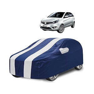 car cover compatible with bolt with mirror pocket water resistant triple stitched bolt car cover- navy-white