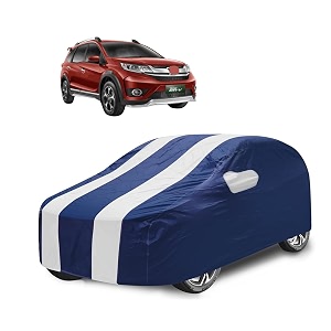 car cover compatible with br-v with mirror pocket water resistant triple stitched br-v car cover- navy-white
