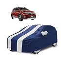 Car Cover Compatible with BR-V with Mirror Pocket, Water Resistant, Triple Stitched, BR-V Car Cover- Navy-White