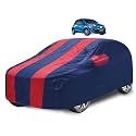 Car Cover Compatible with Brio with Mirror Pocket, Water Resistant, Triple Stitched, Brio Car Cover- Navy-Red