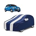 Car Cover Compatible with Brio with Mirror Pocket, Water Resistant, Triple Stitched, Brio Car Cover- Navy-White