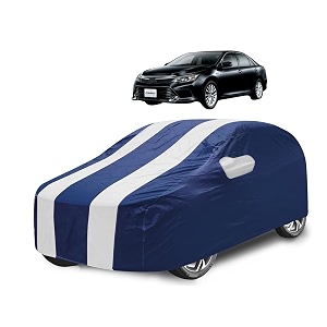 car cover compatible with camry new with mirror pocket water resistant triple stitched camry car cover- navy-white