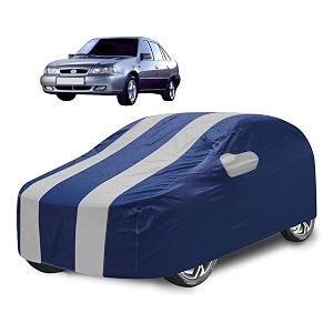 car cover compatible with cielo with mirror pocket water resistant triple stitched cielo car cover- navy silver
