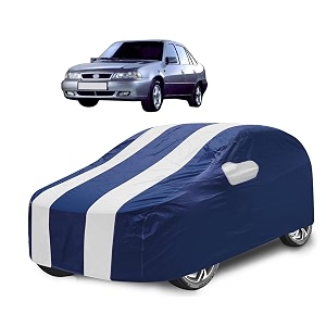 car cover compatible with cielo with mirror pocket water resistant triple stitched cielo car cover- navy-white
