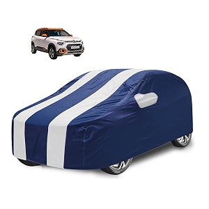 car cover compatible with citroen c3 with mirror pocket water resistant triple stitched citroen c3 car cover- navy-white