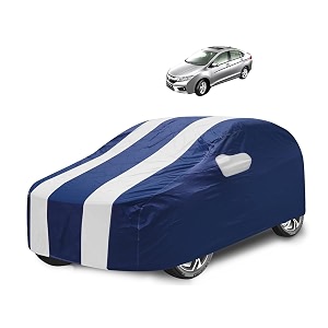 car cover compatible with city i-dtec with mirror pocket water resistant triple stitched city car cover- navy-white