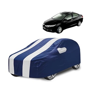 car cover compatible with city i-vtec with mirror pocket water resistant triple stitched city car cover- navy-white