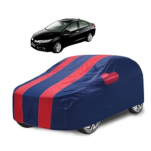 car cover compatible with city i-vtec with mirror pocket water resistant triple stitched city car cover- navy-red
