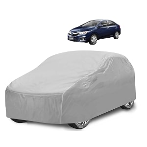 car cover compatible with city model-2018-till date with mirror pocket water resistant triple stitched city car cover- plain silver