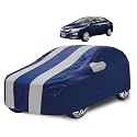 Car Cover Compatible with City (Model-2018-Till Date) with Mirror Pocket, Water Resistant, Triple Stitched, City Car Cover- Navy Silver