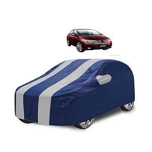 car cover compatible with city-old with mirror pocket water resistant triple stitched city car cover- navy silver