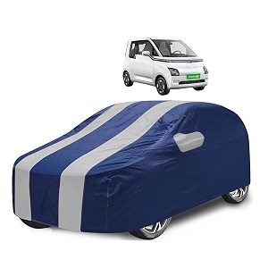 car cover compatible with comet with mirror pocket water resistant triple stitched comet car cover- navy silver