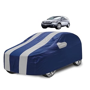 car cover compatible with cr-v with mirror pocket water resistant triple stitched cr-v car cover- navy silver