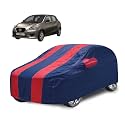 Car Cover Compatible with Datsun GO with Mirror Pocket, Water Resistant, Triple Stitched, Datsun GO Car Cover- Navy-Red