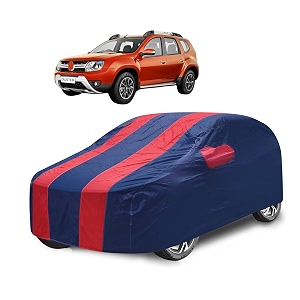 car cover compatible with duster with mirror pocket water resistant triple stitched duster car cover- navy-red