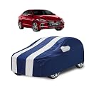 Car Cover Compatible with Elantra New with Mirror Pocket, Water Resistant, Triple Stitched, Elantra Car Cover- Navy-White