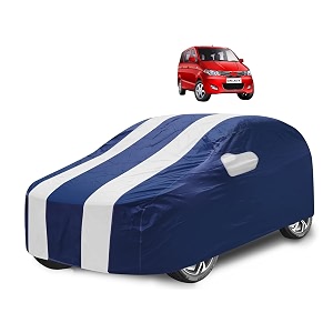 car cover compatible with enjoy with mirror pocket water resistant triple stitched enjoy car cover- navy-white