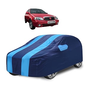 car cover compatible with esteem with mirror pocket water resistant triple stitched esteem car cover- navy-blue