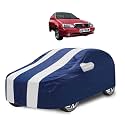 Car Cover Compatible with Esteem with Mirror Pocket, Water Resistant, Triple Stitched, Esteem Car Cover- Navy-White