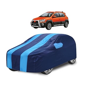 car cover compatible with etios cross with mirror pocket water resistant triple stitched etios cross car cover- navy-blue