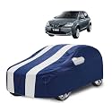 Car Cover Compatible with Etios Liva with Mirror Pocket, Water Resistant, Triple Stitched, Etios Liva Car Cover- Navy-White