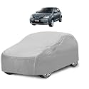Car Cover Compatible with Etios Liva with Mirror Pocket, Water Resistant, Triple Stitched, Etios Liva Car Cover- Plain Silver
