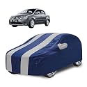 Car Cover Compatible with Etios with Mirror Pocket, Water Resistant, Triple Stitched, Etios Car Cover- Navy Silver