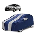 Car Cover Compatible with Fiesta with Mirror Pocket, Water Resistant, Triple Stitched, Fiesta Car Cover- Navy Silver