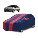 Car Cover Compatible with Fiesta with Mirror Pocket, Water Resistant, Triple Stitched, Fiesta Car Cover- Navy-Red