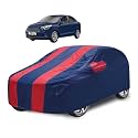 Car Cover Compatible with Figo Aspire with Mirror Pocket, Water Resistant, Triple Stitched, Figo Aspire Car Cover- Navy-Red