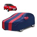 Car Cover Compatible with Figo with Mirror Pocket, Water Resistant, Triple Stitched, Figo Car Cover- Navy-Red