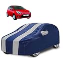 Car Cover Compatible with Figo with Mirror Pocket, Water Resistant, Triple Stitched, Figo Car Cover- Navy Silver