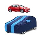 Car Cover Compatible with Fluidic Verna with Mirror Pocket, Water Resistant, Triple Stitched, Verna Car Cover- Navy-Blue