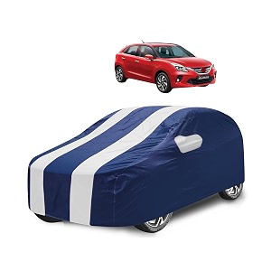 car cover compatible with glanza with mirror pocket water resistant triple stitched glanza car cover- navy-white