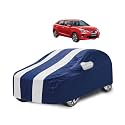 Car Cover Compatible with Glanza with Mirror Pocket, Water Resistant, Triple Stitched, Glanza Car Cover- Navy-White