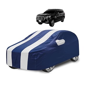 car cover compatible with gloster with mirror pocket water resistant triple stitched gloster car cover- navy-white