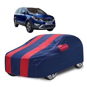 car cover compatible with hexa with mirror pocket water resistant triple stitched hexa car cover- navy-red