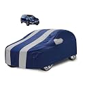 Car Cover Compatible with Hexa with Mirror Pocket, Water Resistant, Triple Stitched, Hexa Car Cover- Navy Silver