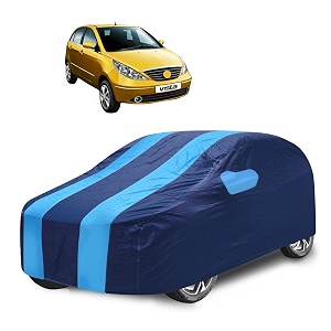 car cover compatible with indica vista with mirror pocket water resistant triple stitched indica vista car cover- navy-blue