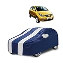 Car Cover Compatible with Indica Vista with Mirror Pocket, Water Resistant, Triple Stitched, Indica Vista Car Cover- Navy-White
