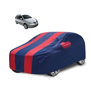 car cover compatible with indico marina with mirror pocket water resistant triple stitched marina car cover- navy-red
