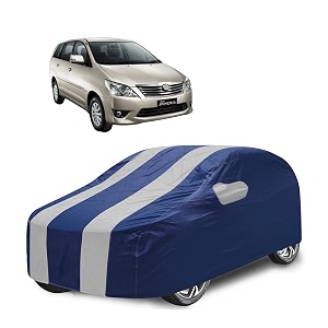 car cover compatible with innova with mirror pocket water resistant triple stitched innova car cover- navy silver