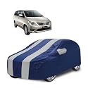 Car Cover Compatible with Innova with Mirror Pocket, Water Resistant, Triple Stitched, Innova Car Cover- Navy Silver