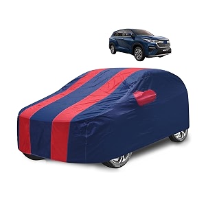 car cover compatible with invicto with mirror pocket water resistant triple stitched invicto car cover- navy-red