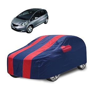 car cover compatible with jazz with mirror pocket water resistant triple stitched jazz car cover- navy-red