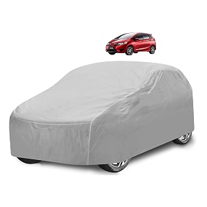 car cover compatible with jazz new with mirror pocket water resistant triple stitched jazz car cover- plain silver