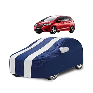 car cover compatible with jazz new with mirror pocket water resistant triple stitched jazz car cover- navy-white