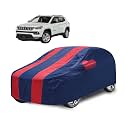 Car Cover Compatible with Jeep Compass with Mirror Pocket, Water Resistant, Triple Stitched, Compass Car Cover- Navy-Red